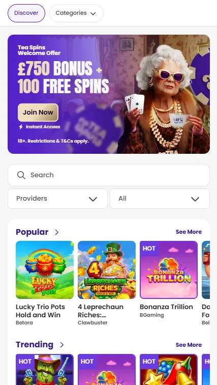 tea spins mobile app